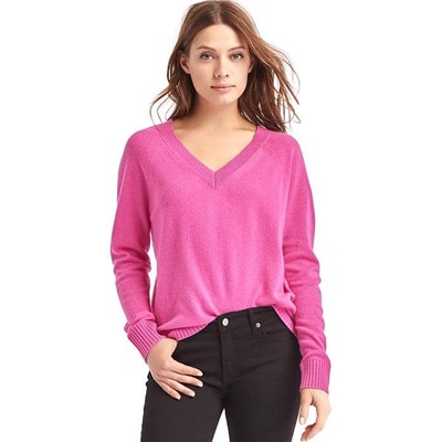 Wool- cashmere blend V-neck sweater