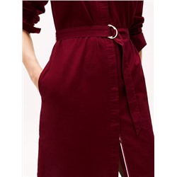 Long-Sleeve Belted Oxford Shirtdress