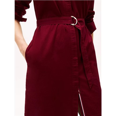 Long-Sleeve Belted Oxford Shirtdress