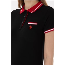 Kadın Siyah Polo Yaka Tişört