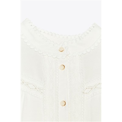 MINI DRESS WITH HEMSTITCH DETAIL