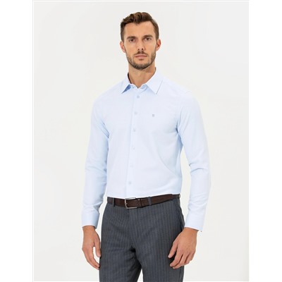 Açık Mavi Slim Fit Uzun Kollu Gömlek