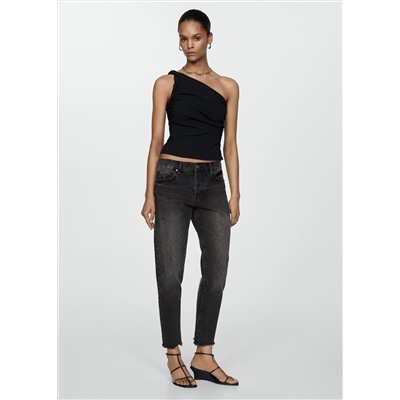 Jeans girlfriend tiro bajo rotos