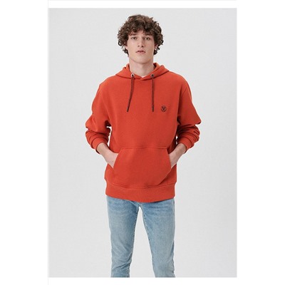 MaviLogo Nakışlı Kapüşonlu Turuncu Sweatshirt 065809-70481