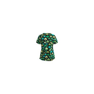 White Cross Scrubs Hop Happy Print Top