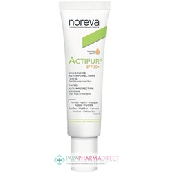 Noreva Actipur SPF50+ - Soin Solaire Anti-Imperfections Teinté Claire - Peaux Sensibles à Imperfections 30ml