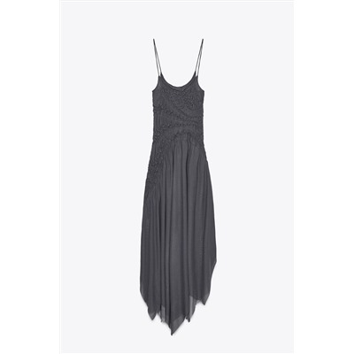ASYMMETRIC DRESS WITH GATHERING