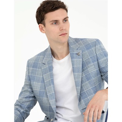 Açık Lacivert Slim Fit Ceket