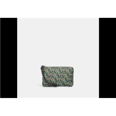 Corner Zip Wristlet With Coach Monogram Print