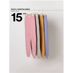 PACK OF 4 BASIC PLUSH TROUSERS