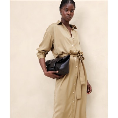 Tie-Waist Maxi Shirtdress
