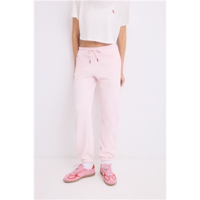 Pantalón largo jogger felpa rosa