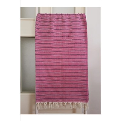 Melis Home, Peştemal Banyo Havlusu , Plaj Havlusu %100 Pamuk 100x175 Balıksırtı Pembe - Mor