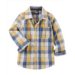 Plaid Button-Front Shirt