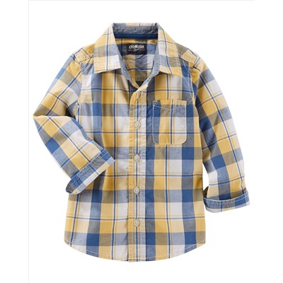 Plaid Button-Front Shirt
