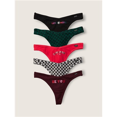 5-PACK COTTON THONG PANTY