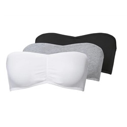 ESMARA® Bandeau Damen, 3 Stück, mit Baumwolle