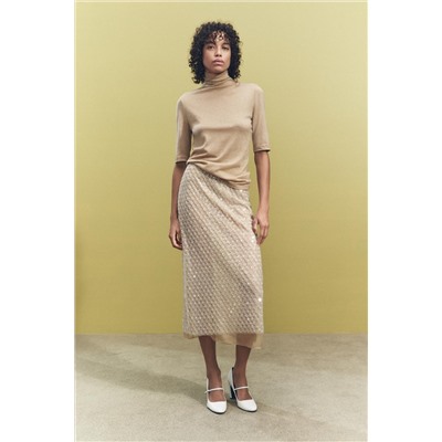 MERCERISED WOOL BLEND T-SHIRT