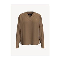 TOMMY HILFIGER V-NECK MONOGRAM SWEATER