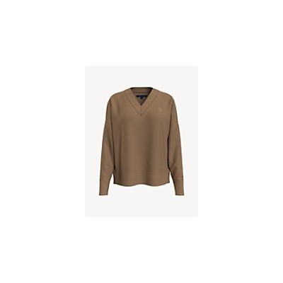 TOMMY HILFIGER V-NECK MONOGRAM SWEATER