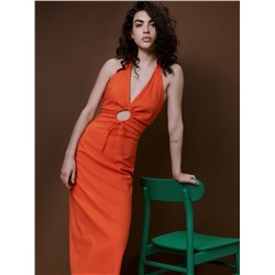 Midikleid aus Leinenmischung