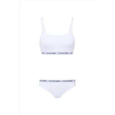 U.S. Polo Assn. Kadın Beyaz Büstiyer Slip Takım Us.b1.65004 USB65004