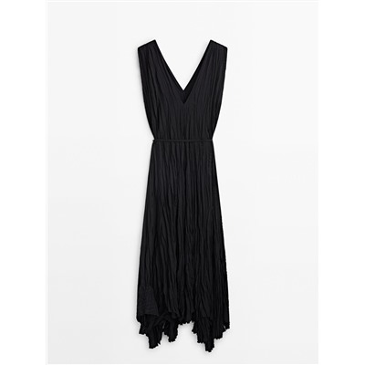 Vestido cruzado plisado