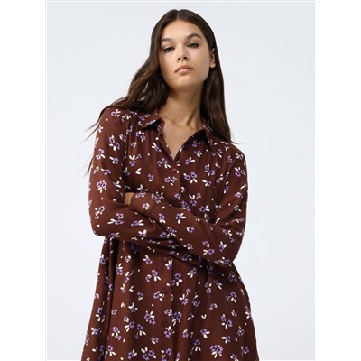 PRINTED SHORT SHIRT DRESS
