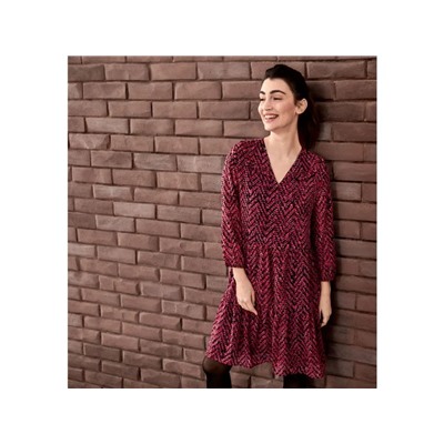 ESMARA® Kleid Damen Chiffon, tailliert geschnitten
