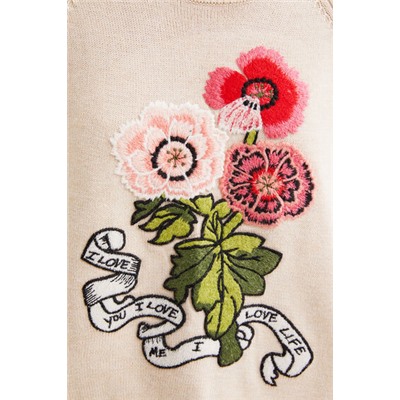 Jersey flores bordadas