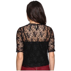 Short Sleeve Embroidery Lace Top