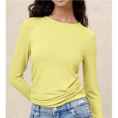 Soft Luxe Shirred-Waist Top