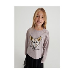 Langarmshirt mit magischen Pailletten