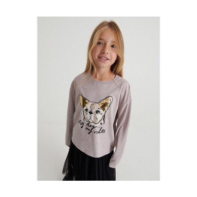 Langarmshirt mit magischen Pailletten