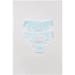 Dagi Kız Çocuk Turkuaz 2'li Slip Külot C01160090
