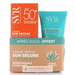 SVR Sun Secure SPF50+ Crème Solaire Biodégradable Hydratante 50ml + Après Soleil 50ml OFFERT