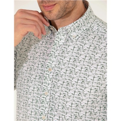 Haki Slim Fit Uzun Kollu Gömlek