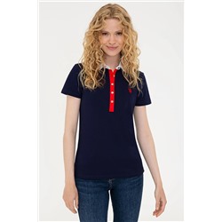 Kadın Lacivert Basic Polo Yaka Tişört