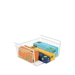 Glomery Large White Undershelf Basket
