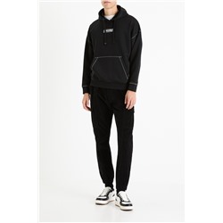 Sudadera oversize con capucha - Negro