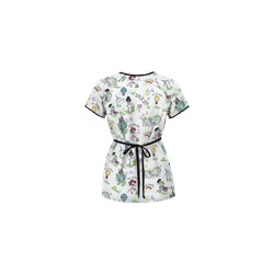 UA Earth Day White Mock Wrap Scrub Top