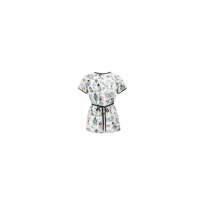 UA Earth Day White Mock Wrap Scrub Top