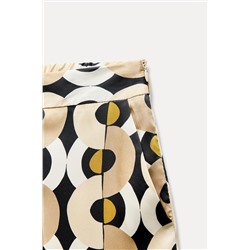GEOMETRIC PRINT STRAIGHT-LEG TROUSERS
