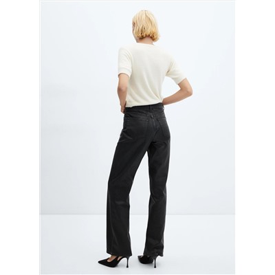 Jeans rectos efecto brillo