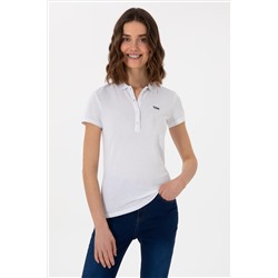 Kadın Beyaz Basic Polo Yaka Tişört