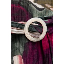 CREASED-EFFECT PRINTED ASYMMETRIC DRESS