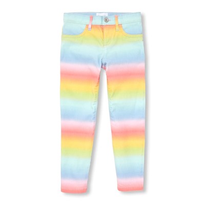 Girls Rainbow Woven Jeggings