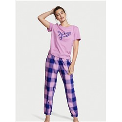 VICTORIA'S SECRET Flannel Jogger Tee-jama
