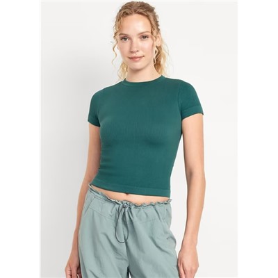Fitted Seamless Ribbed T-Shirt