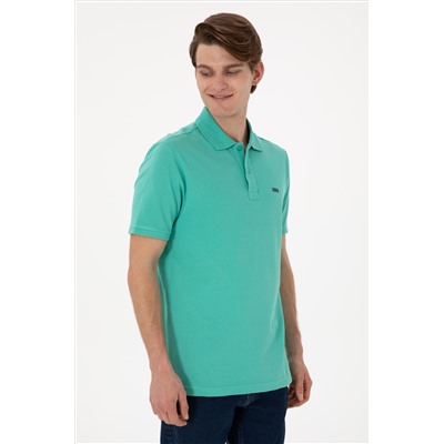 Erkek Polo Yaka Mint Basic Tişört